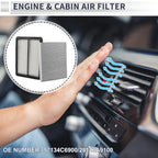 Engine Cabin Air Filter Combo for Kia Sorento (2016–2020) 2.0L 2.4L 3.3L