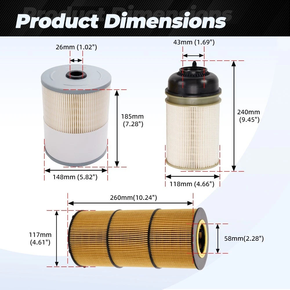 Oil & Fuel Filter Kit for DD13 DD15 DD16