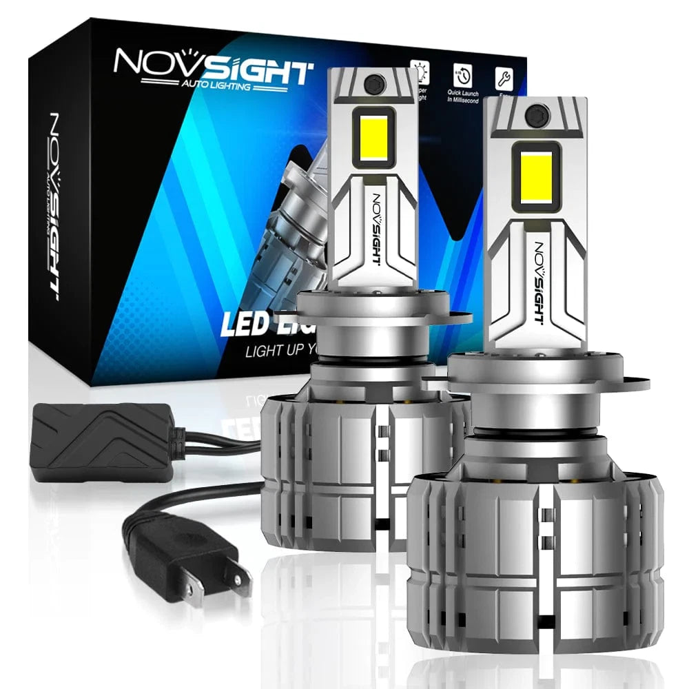 2X H7 LED Headlight Bulbs 200W 6500K 40000LM for NOVSIGHT
