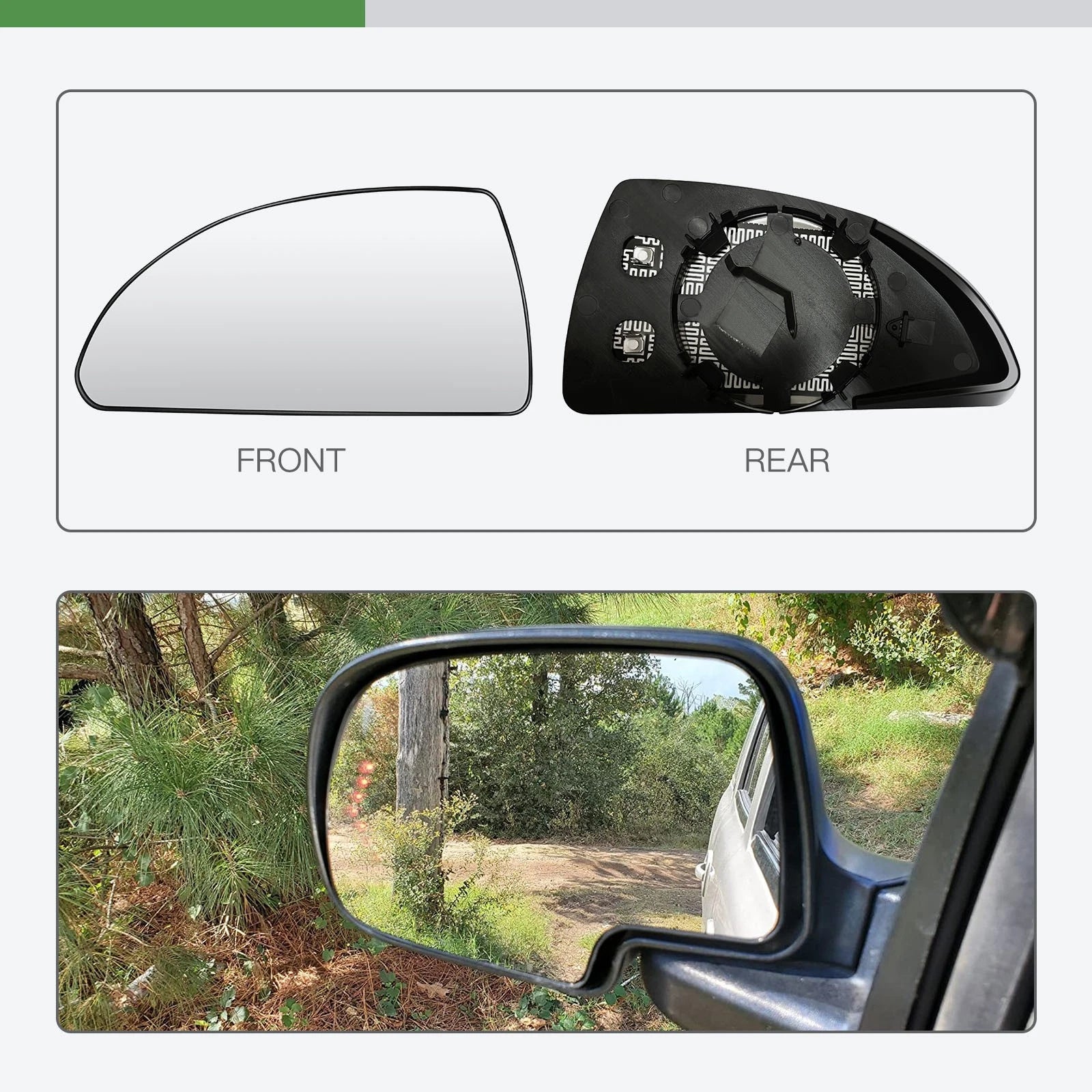 Driver Side Mirror Glass w/Base for Chevrolet Impala (2006–2013)