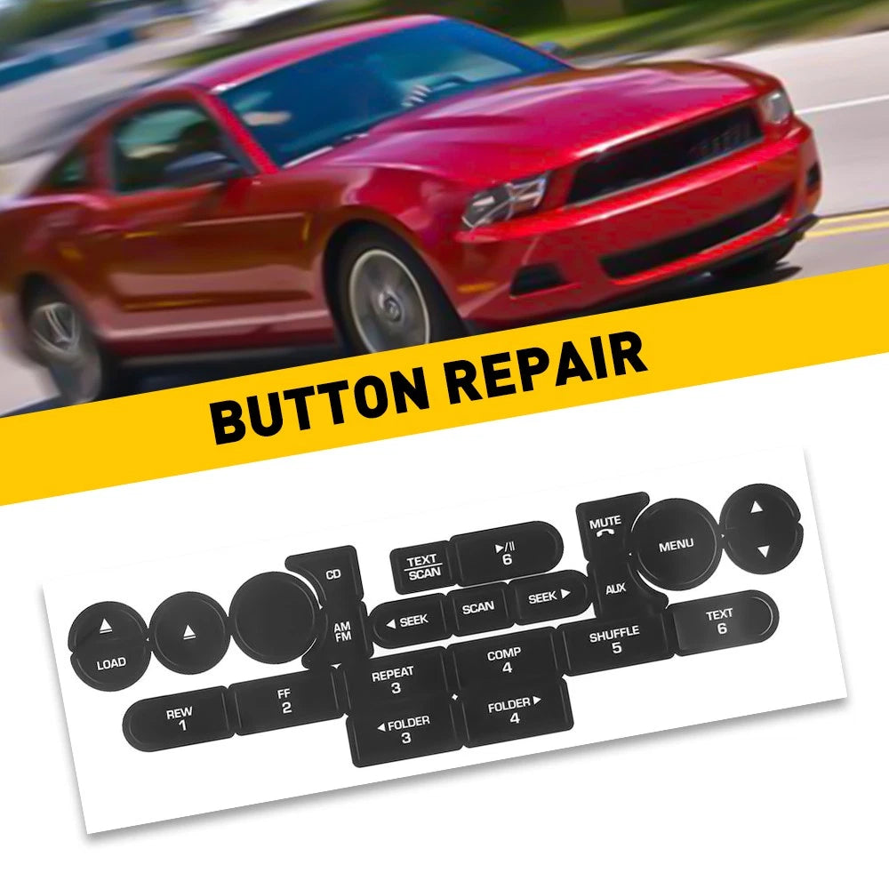 Set of 2 Replacement Radio Button Stickers for Ford Mustang (2005–2009)
