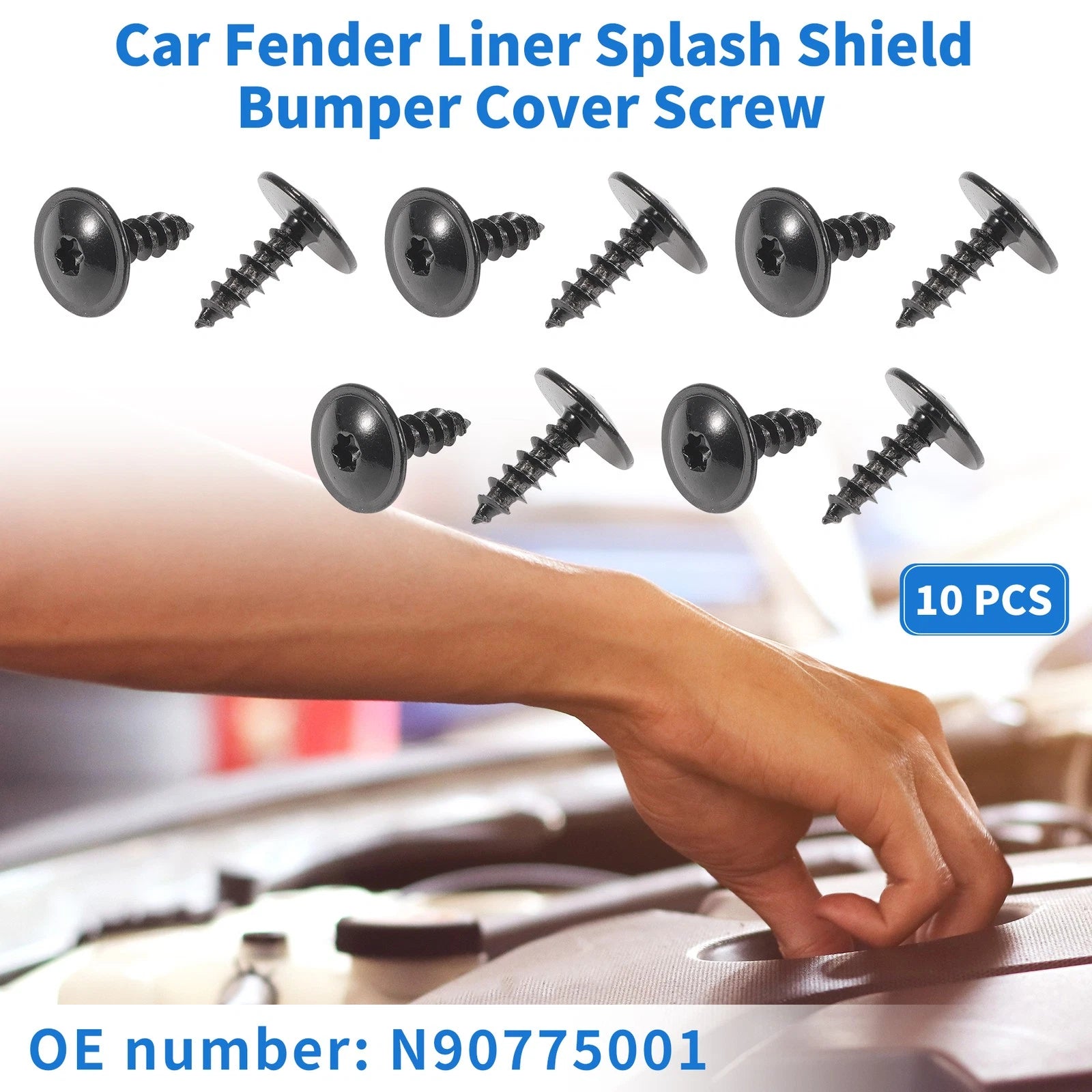 10 Pcs Fender Liner Splash Shield Bumper Cover Screw for Audi A3 (2006–2013)