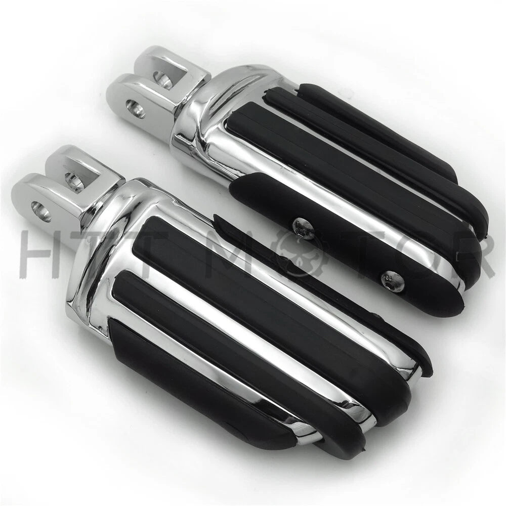 Chrome Rubber Pilot Footpeg Footrest for Harley FXBB FXBR FXBRS FXLR (2018–2023)