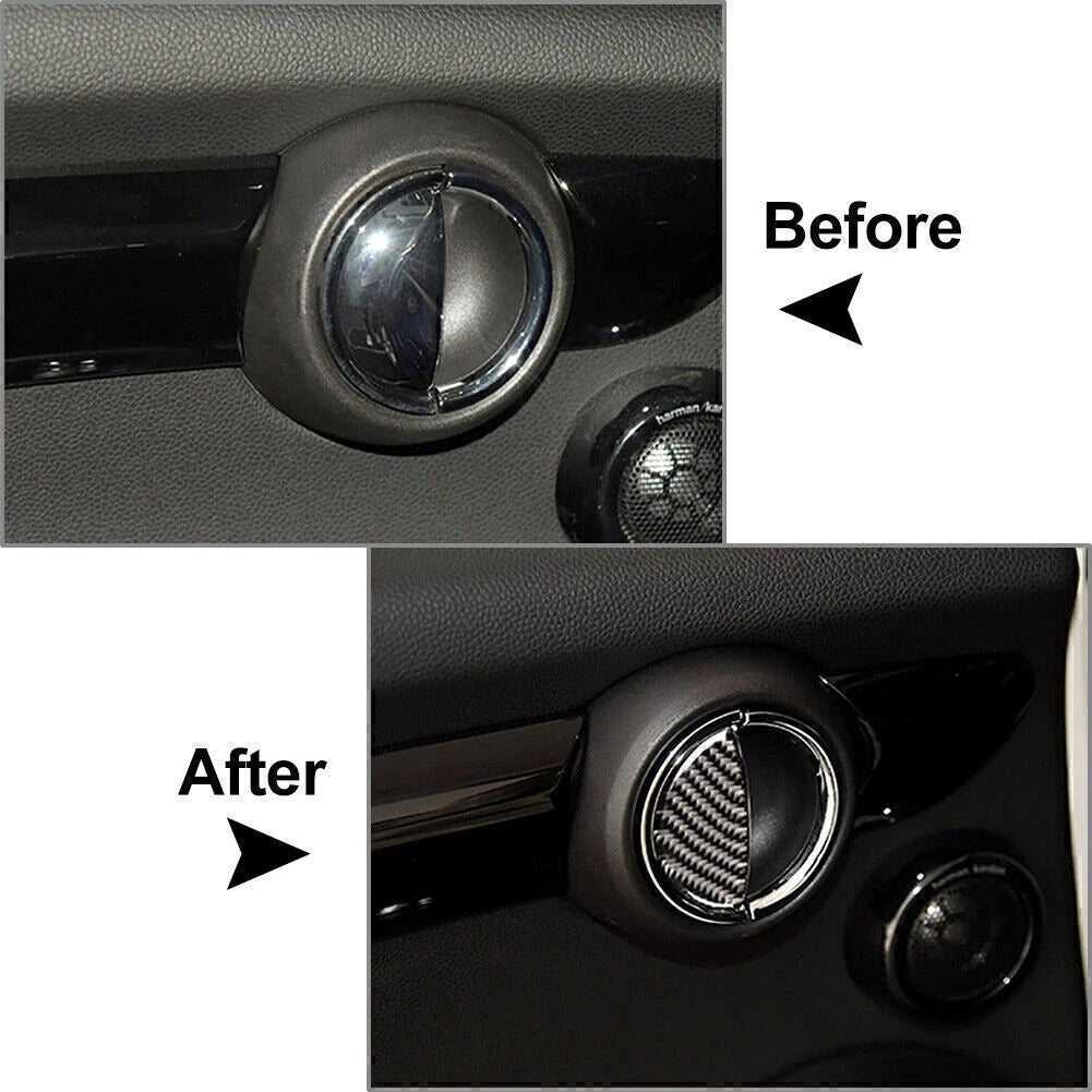 2X Carbon Fiber Door Handle Cover Trim for BMW Mini Cooper (2003–2018)