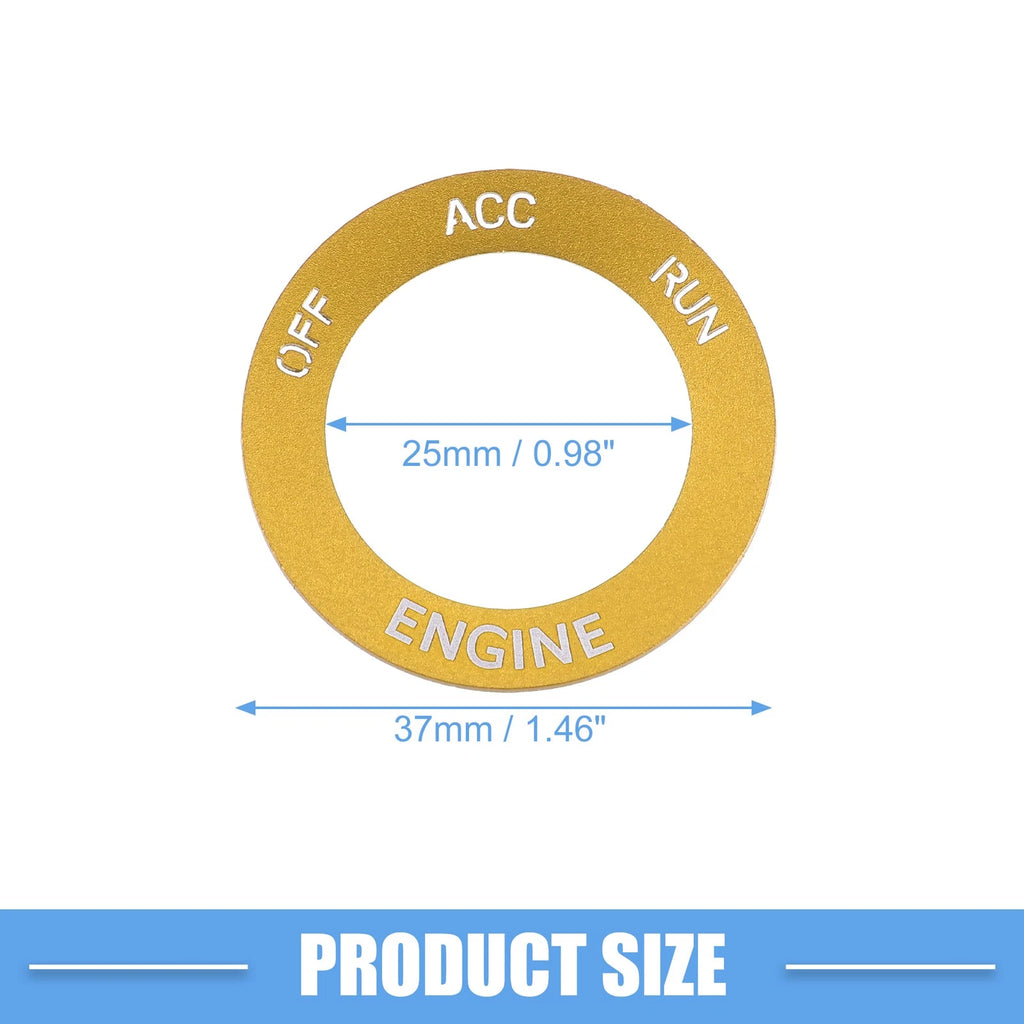 Engine Start Button Sticker for Dodge Charger Challenger (2015–2023) - Aluminum Gold Tone