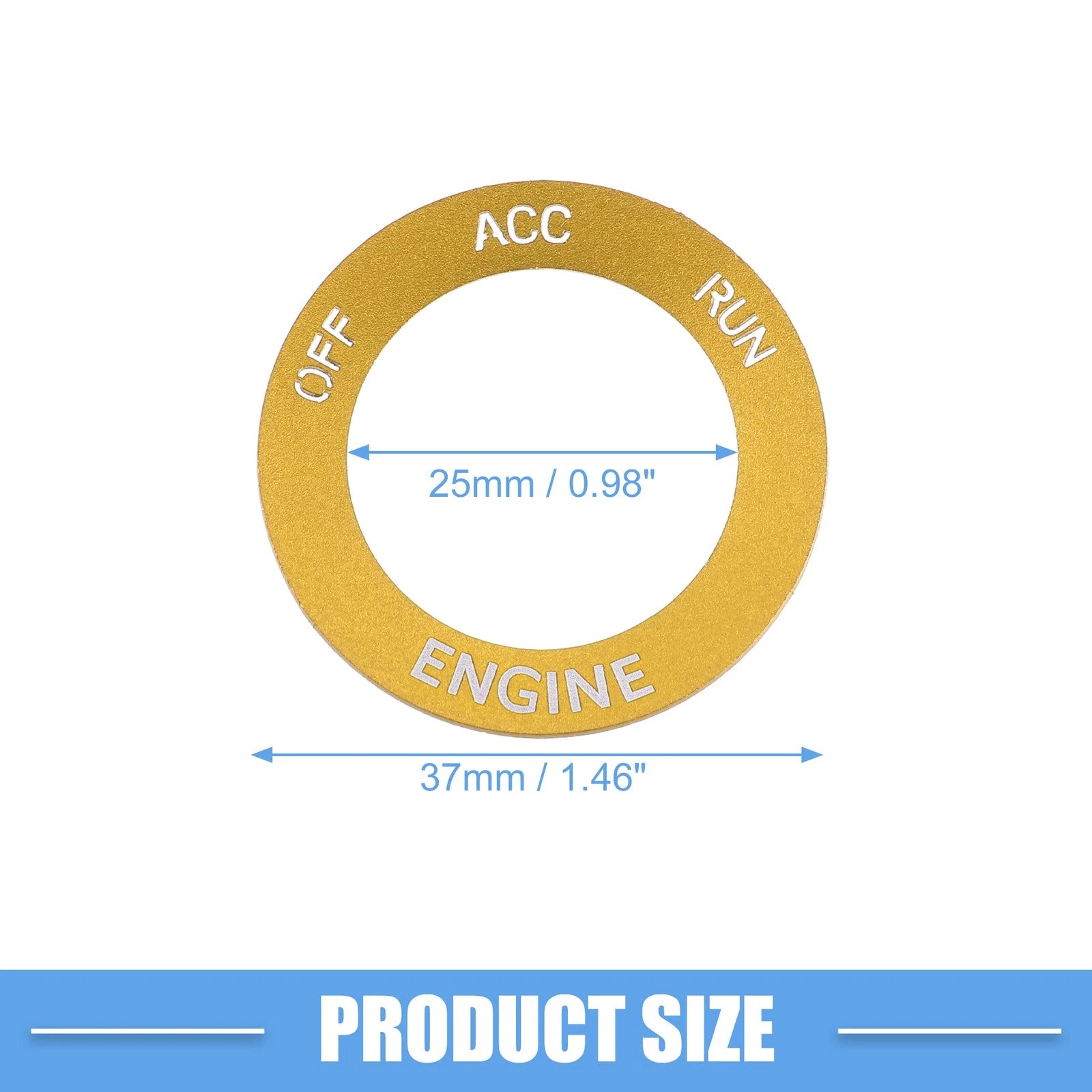 Engine Start Button Sticker for Dodge Charger Challenger (2015–2023) - Aluminum Gold Tone
