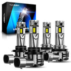 4X NOVSIGHT 9005 H11 LED Headlight Bulbs 6500K 18000LM High Low Beam