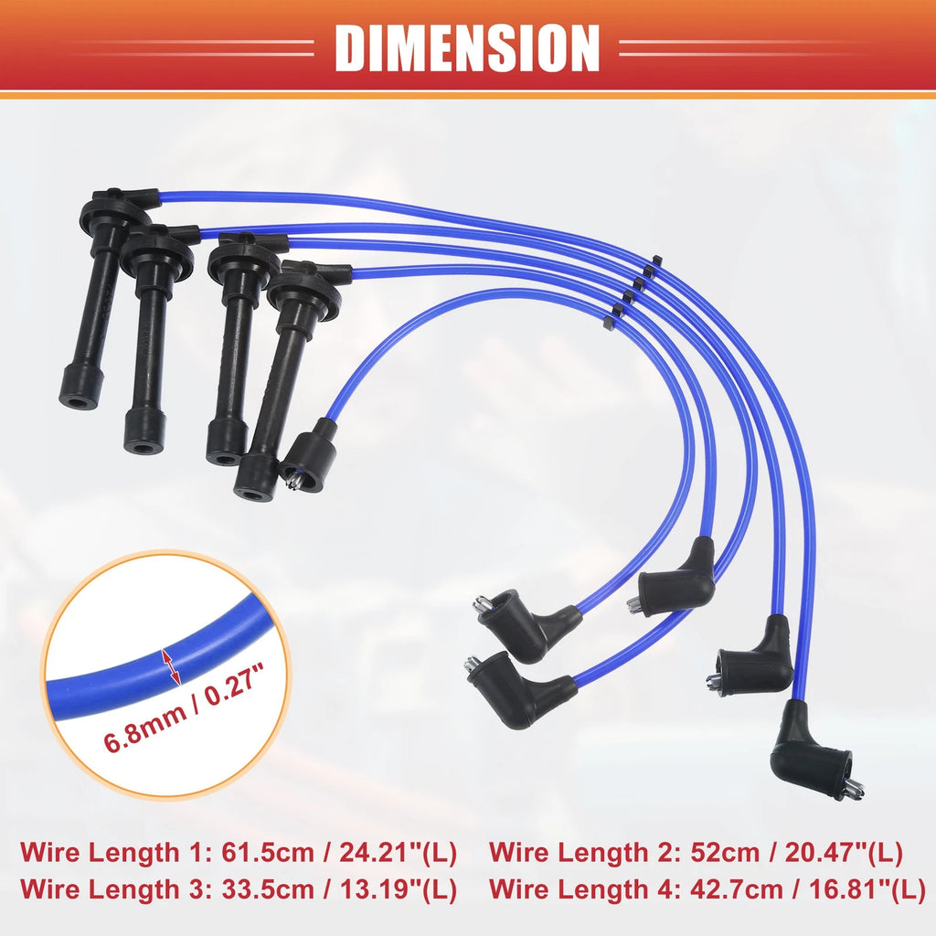 5 Pcs Spark Plug Wire Ignition Coil Cable No. 32700PT0000 for Honda Accord (1990–1994)
