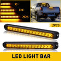 2X Amber 15 LED Sealed Strip Tail Light Bar for Truck Trailer 
