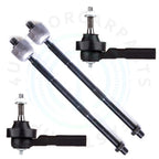 Set of 4 Front Inner Outer Tie Rod Ends for Dodge Caravan Grand (2001–2004)