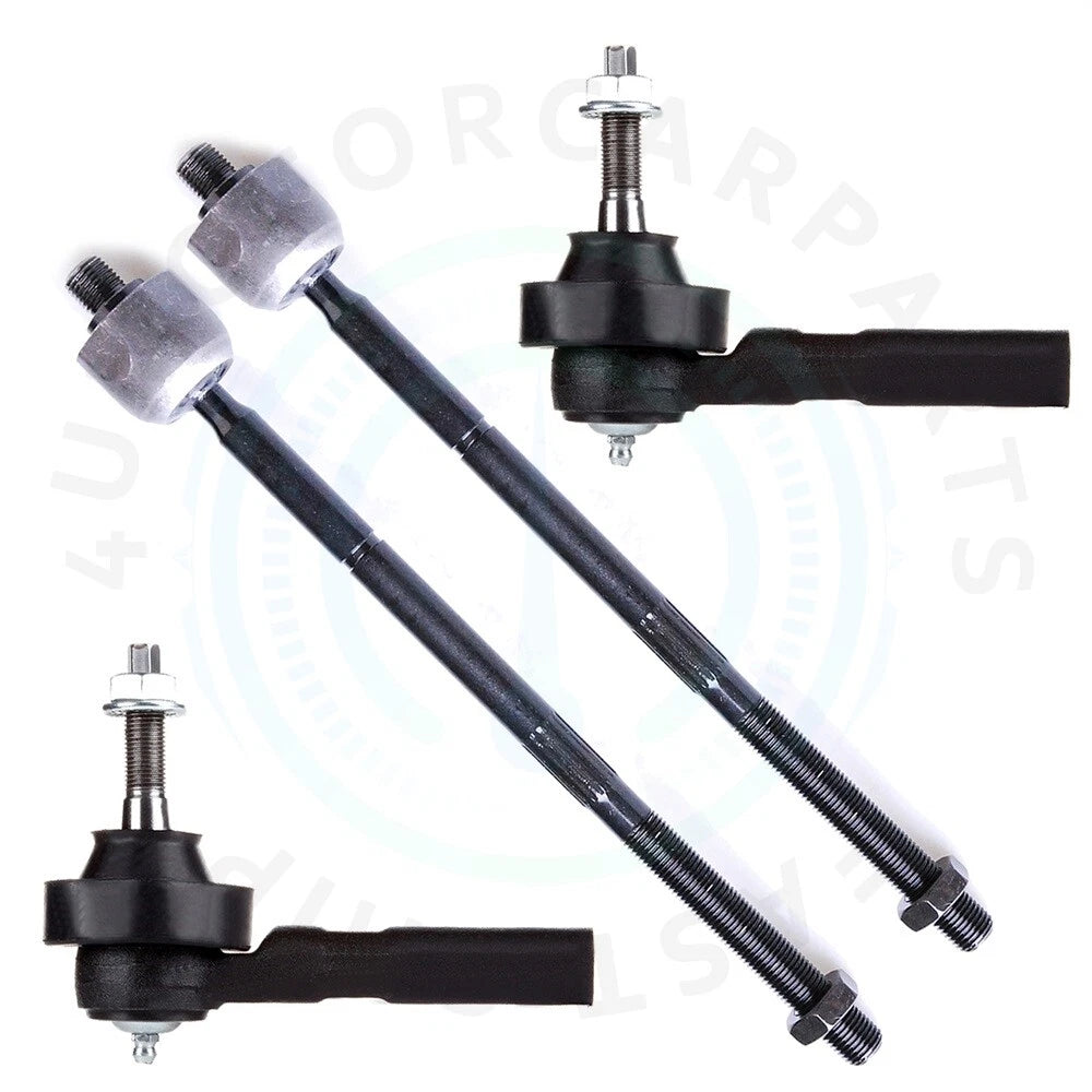 Set of 4 Front Inner Outer Tie Rod Ends for Dodge Caravan Grand (2001–2004)