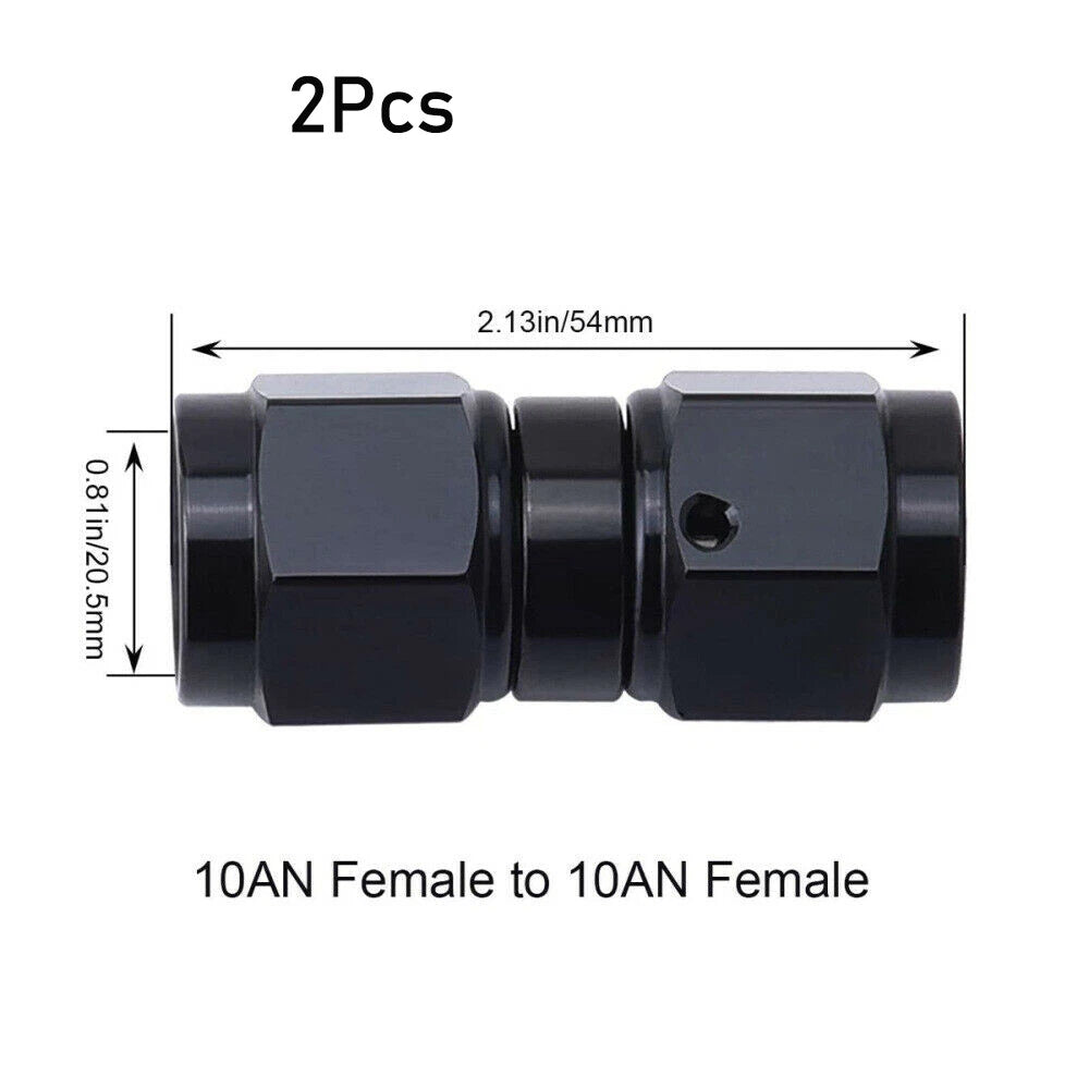 2Pcs Straight Female to Female Swivel Coupler 6AN 8AN 10AN Fitting