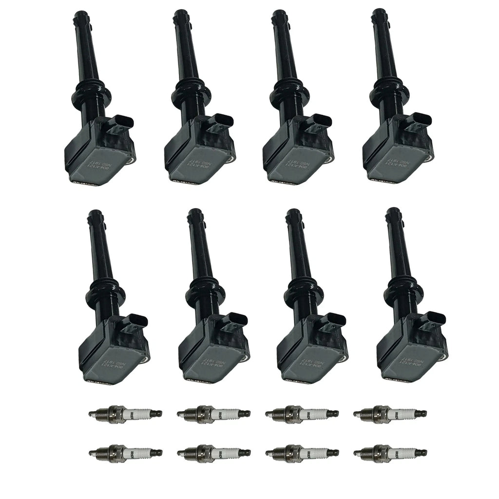 Set of 8 Ignition Coils & Spark Plugs for Land Rover LR4 Range Rover Sport (2010–2013)