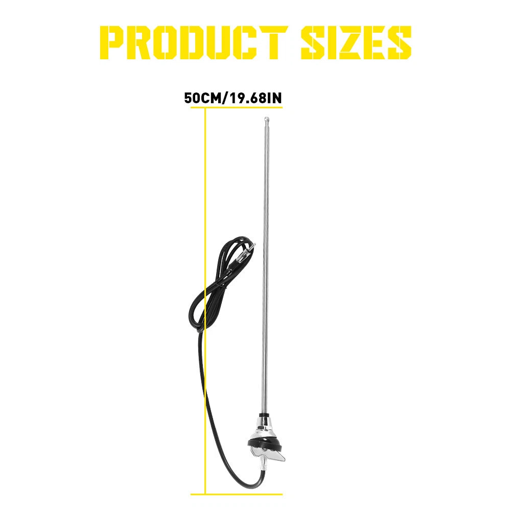 3 Section Flexible AM/FM Radio Antenna for Universal Fitment (Vintage)