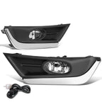 Pair of Clear Lens Front Fog Lights with Switch & Chrome Trim for Honda CR-V (2017–2018)