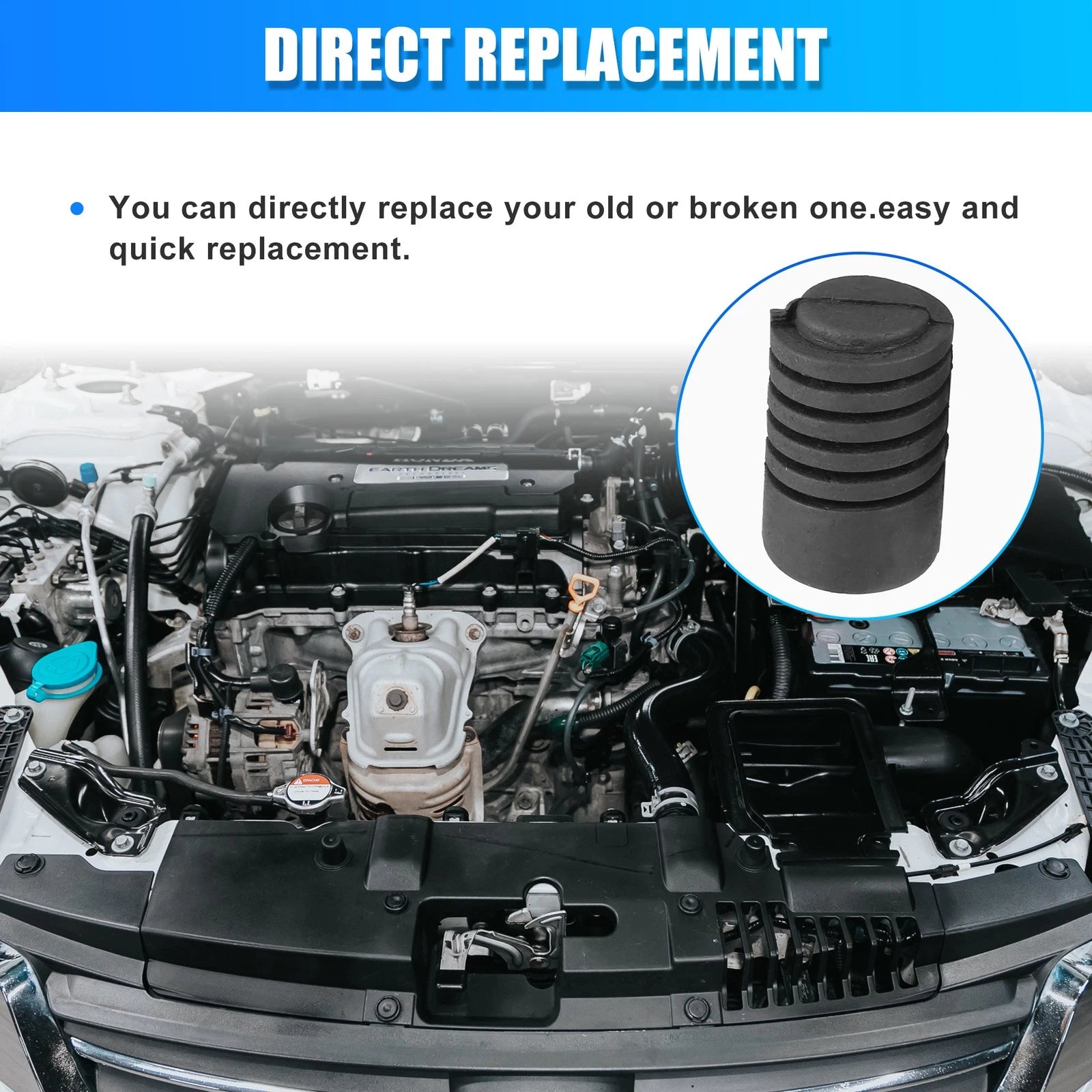 2 Pcs Hood Rubber Bumper Stops for Hyundai Kia 