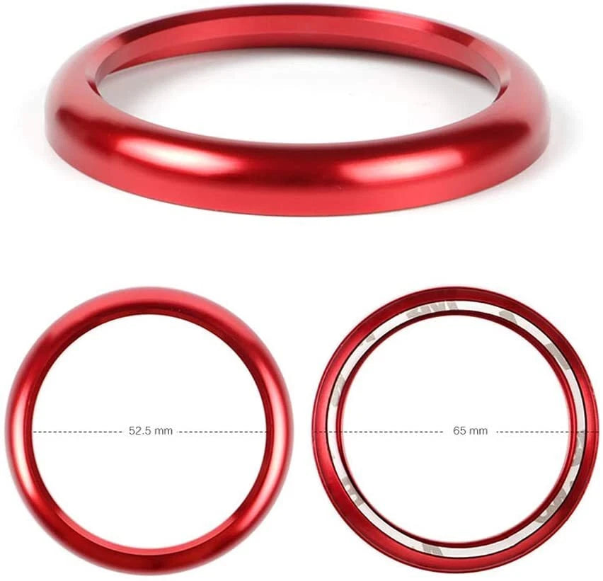 Red Aluminum Alloy Dashboard Clock Ring Trim for Porsche 911, Cayenne