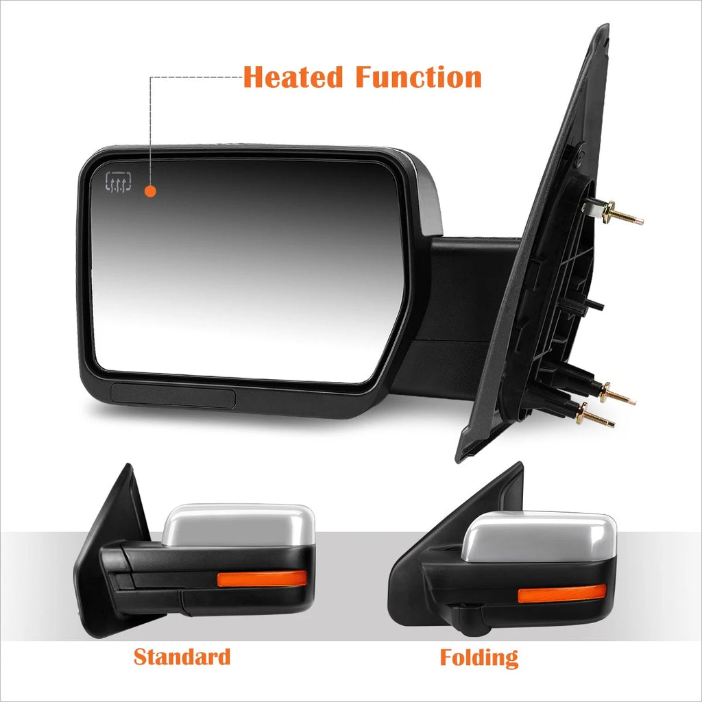 Powered Heated Manual Folding Right Side View Mirror for Ford F150 (2004–2014)