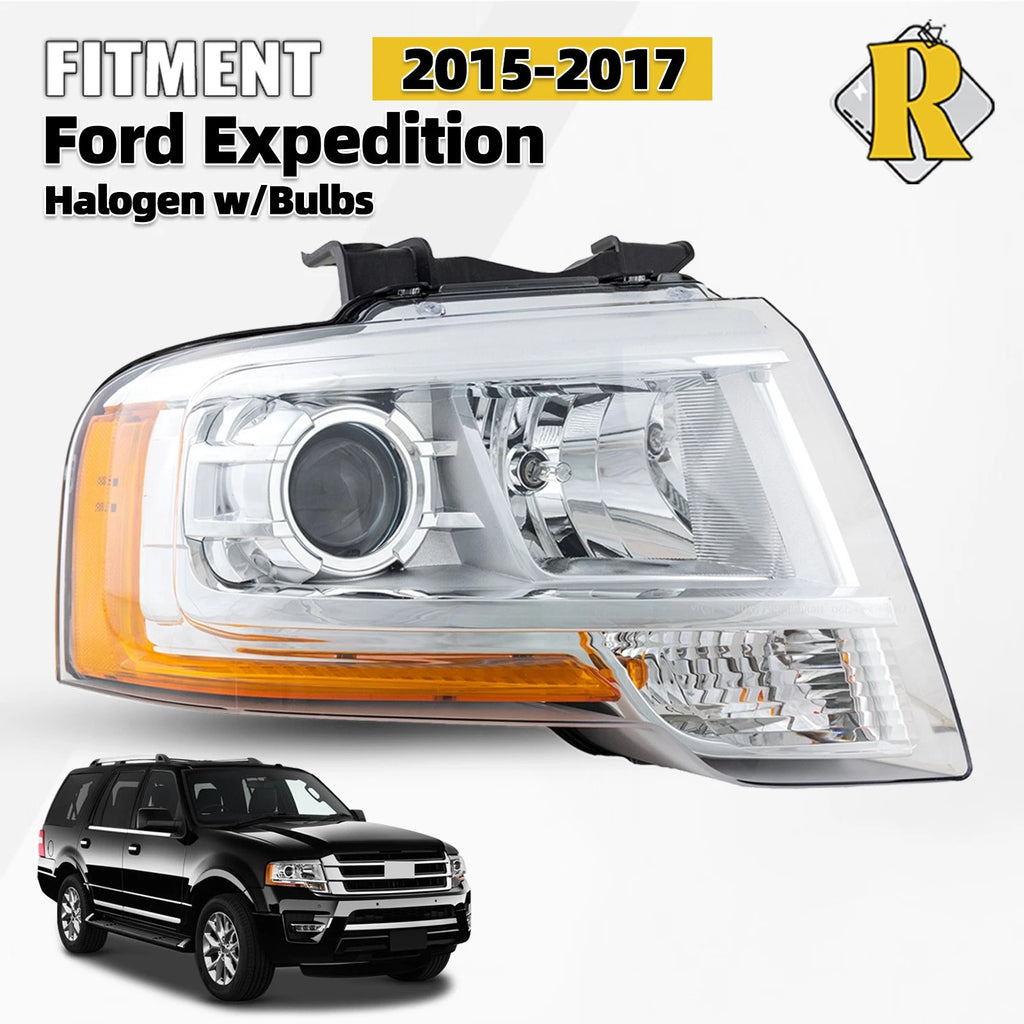 Halogen Headlight with Bulbs for Ford Expedition (2015–2017) Projector