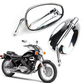 2Pcs Chrome Rearview Side Mirrors for Honda Kawasaki Suzuki Chopper Scooter (10MM)