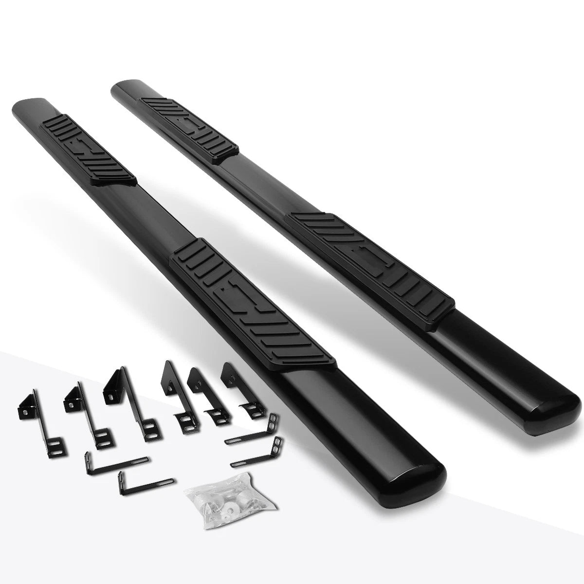 Set of 2 Oval 5" Side Step Nerf Bars for Silverado/Sierra (2001–2014)