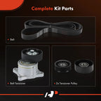 Set of 4 Serpentine Belt Drive Components for Ford Escort (2002–2003)