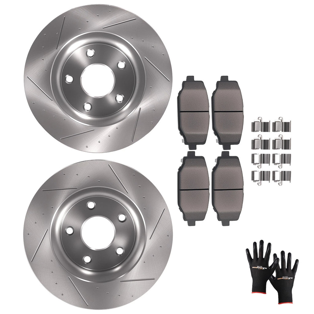 Rear Brake Rotors & Ceramic Pads Kit for Dodge Grand Caravan Journey (2012–2020)
