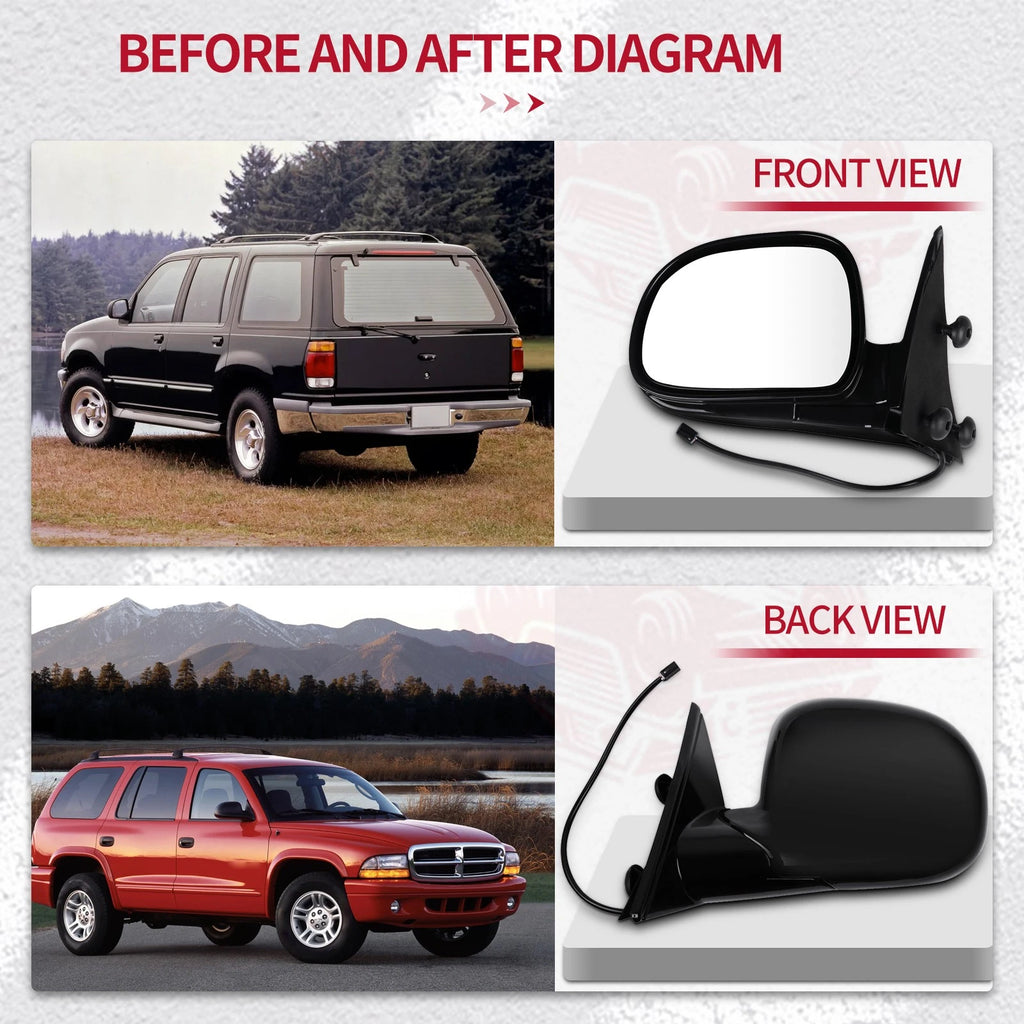 Set of 2 Power Side View Mirrors for Blazer Jimmy S10 Sonoma (1994–1997)