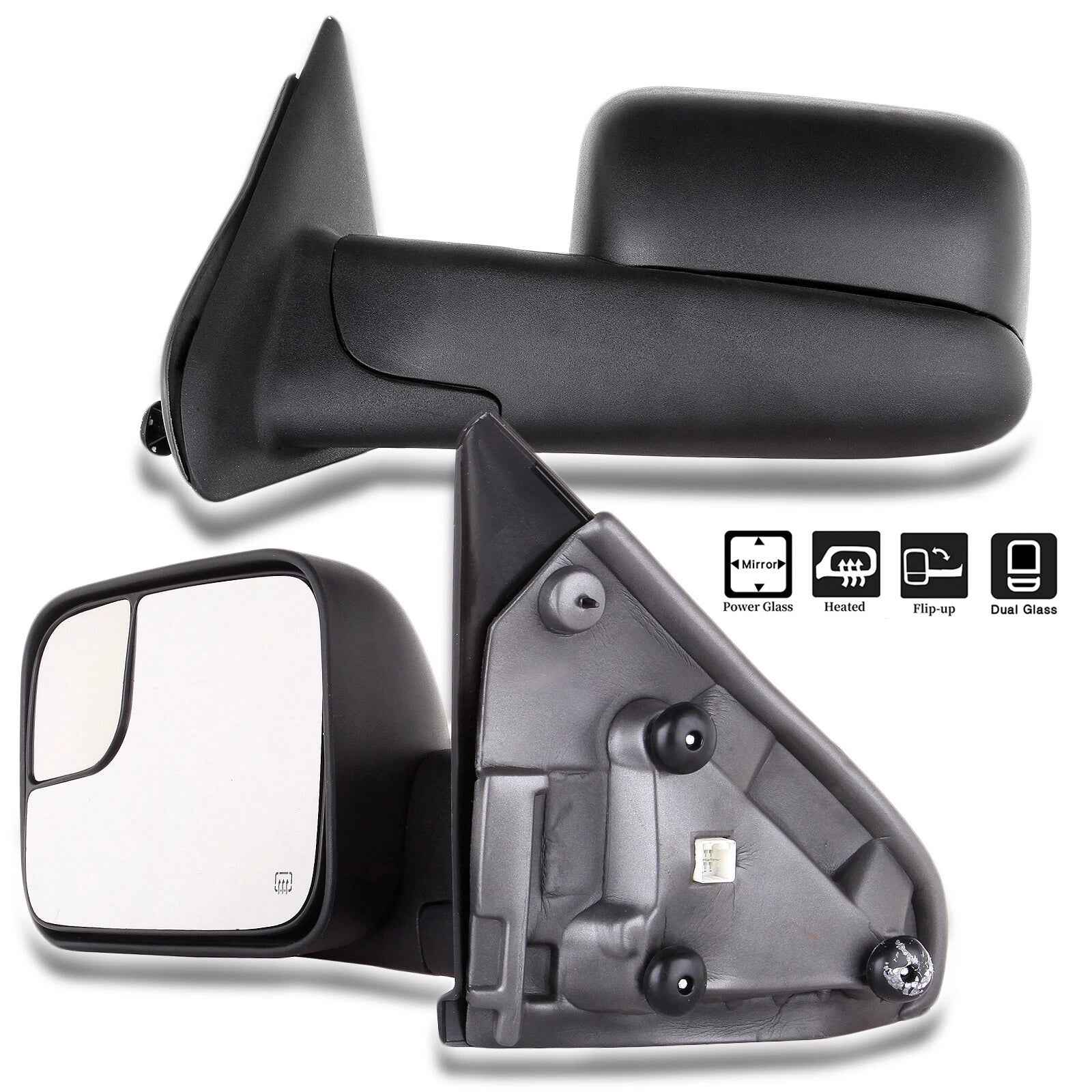 Pair Power Heated Tow Mirrors for Dodge Ram 1500 (2002–2008) Ram 2500/3500 (2003–2009)