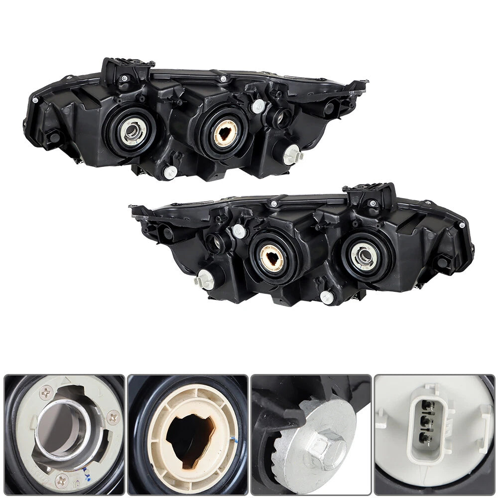 Projector Headlight Lamps Set for Honda Civic (2016–2021) Black