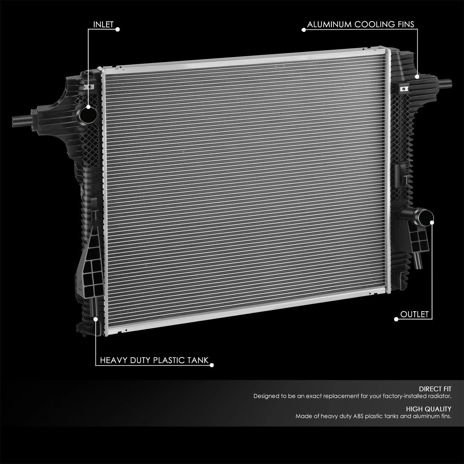 OE Style Aluminum Radiator DPI 13717 for Ford F250 F350 F450 F550 (2017–2022)