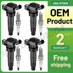 4X Ignition Coils and 4X Iridium Spark Plugs for Kia Optima Sonata (2011–2015)
