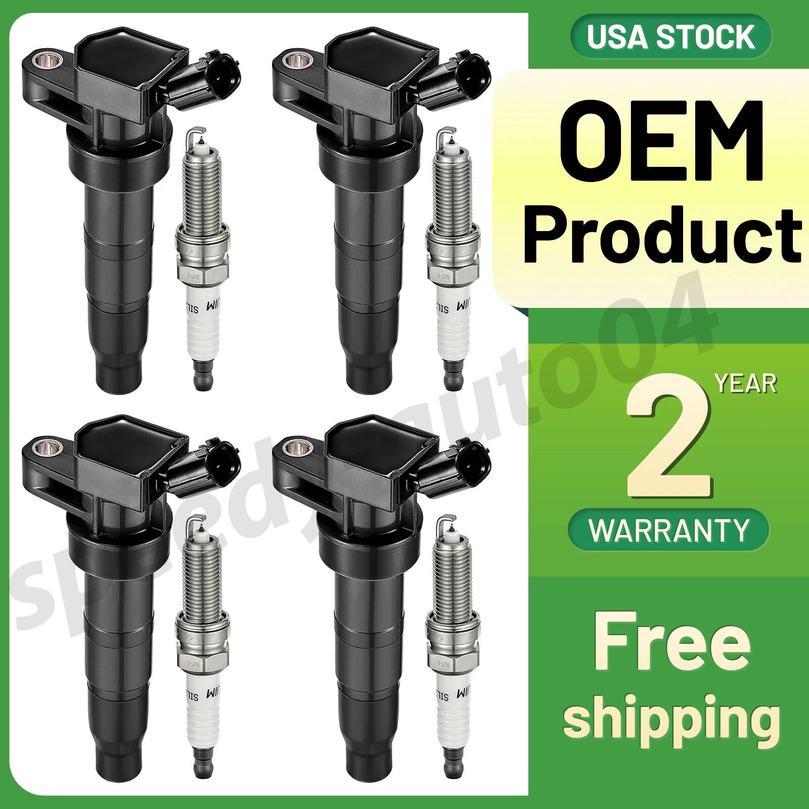 4X Ignition Coils and 4X Iridium Spark Plugs for Kia Optima Sonata (2011–2015)