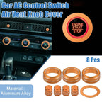 8pcs AC Control Switch Air Vent Knob Covers for Honda Civic (2022-2023)