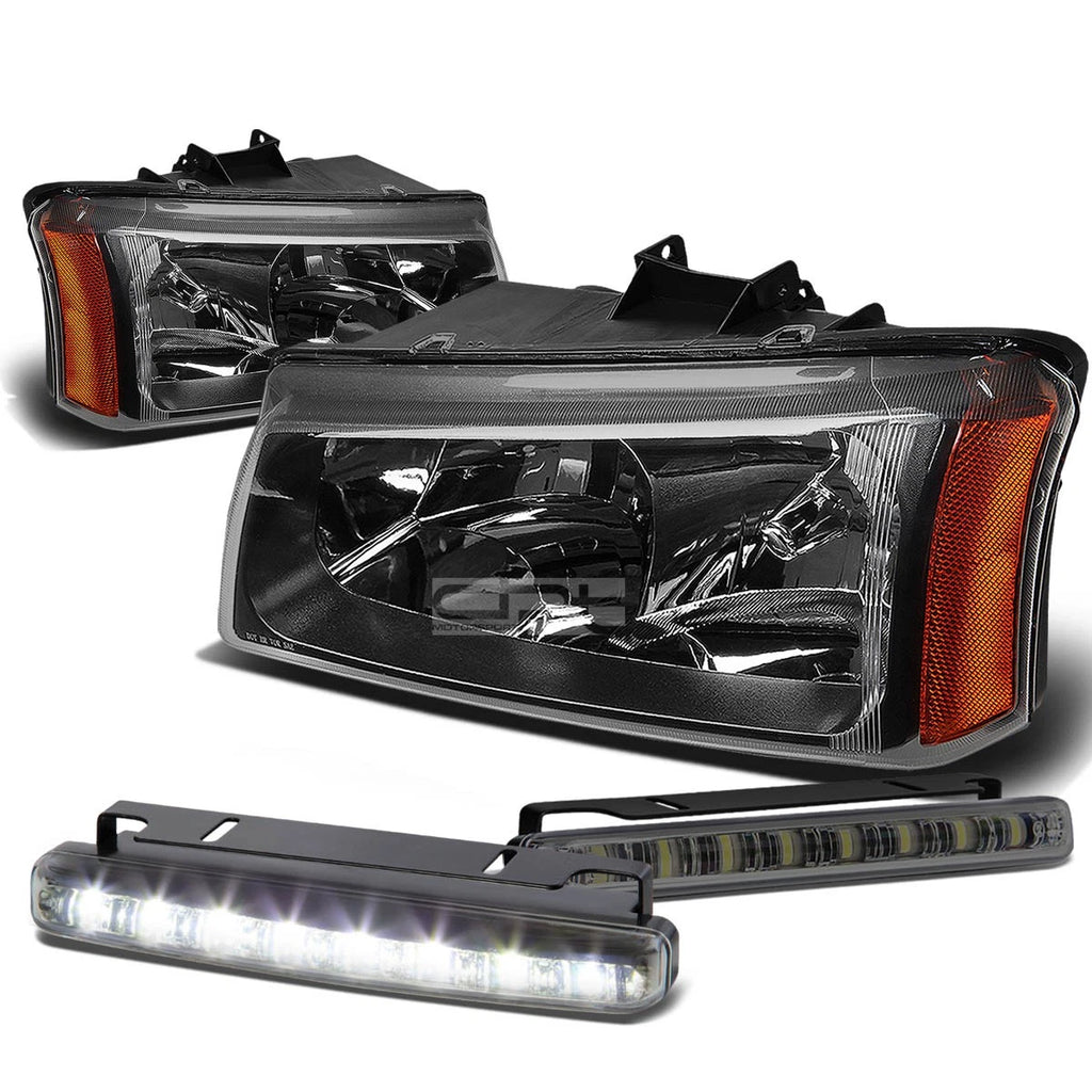 Headlight Set with Amber Corner & LED Fog Lights for Silverado (2003–2007)
