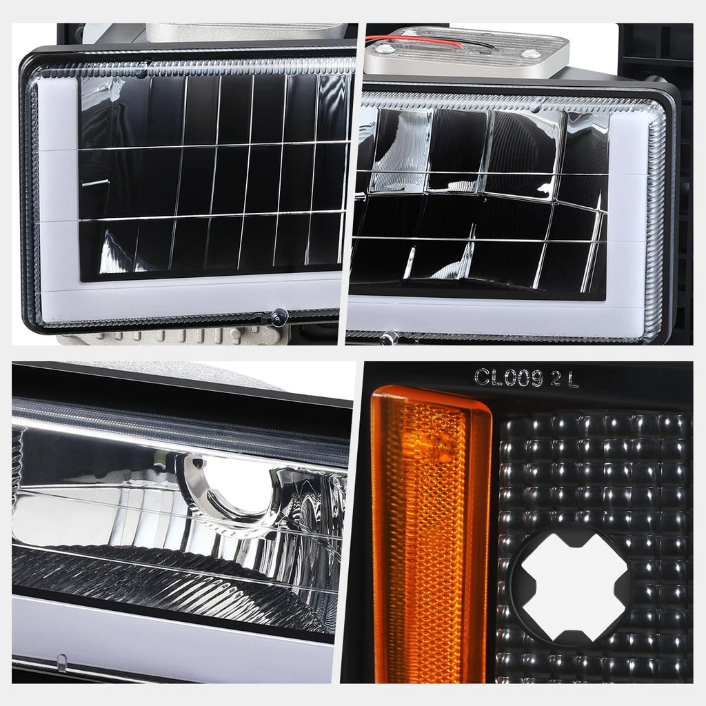 U-Shape LED DRL Headlights for Chevy C/K Pickup Suburban Tahoe (1994–2000)