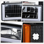 U-Shape LED DRL Headlights for Chevy C/K Pickup Suburban Tahoe (1994–2000)