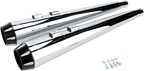 Bassani Exhaust Megaphone Mufflers for - Chrome/Black, Fluted, Performance Baffle