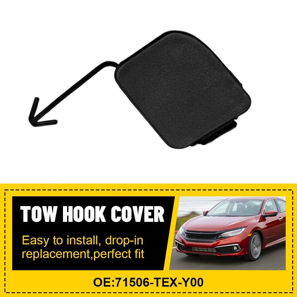 Rear Bumper Tow Hook Cap Cover for Honda Civic (2016–2021) - Black