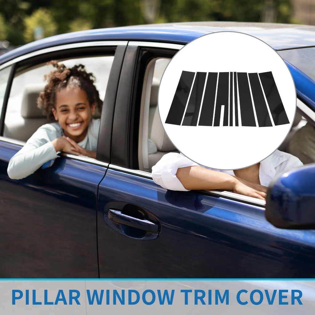 9 Pcs Door Pillar Window Trim for Ford Flex (2009–2015) Black