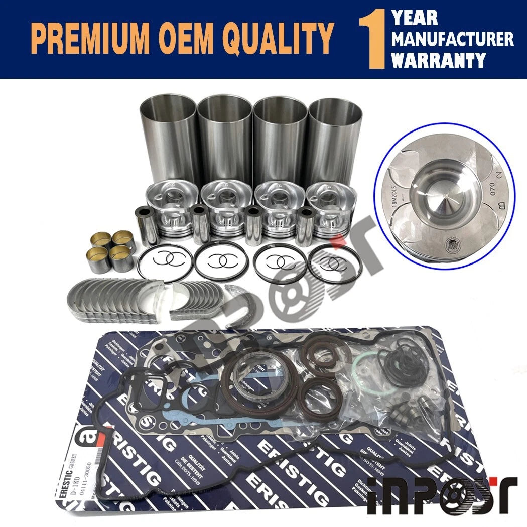Overhaul Rebuild Kit for Toyota 1KD 1KD-FTV (Engine Piston Liner Gasket Bearing)