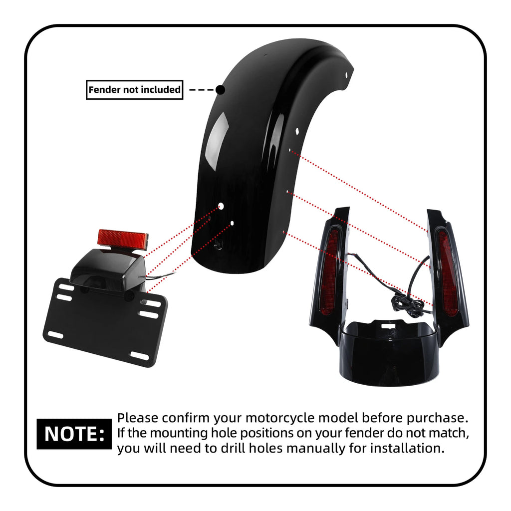 Rear Fender Extension Fascia LED Light for Harley Touring Electra Glide (2009–2013)