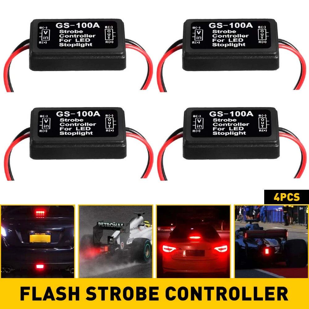 LED Stop Brake Tail Flash Light Controller for Universal Vehicles (12V)