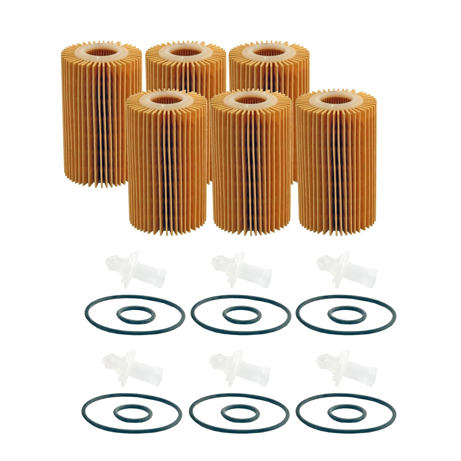 Set of 6 Engine Oil Filters for Lexus Toyota (StdAsp AutoCVT)