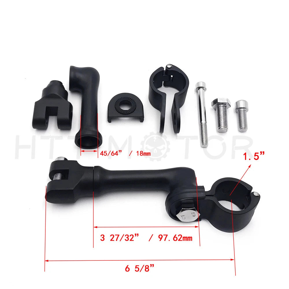 1.5" Angled Adjustable Footpeg Mounting Kit for Universal Motorcycle