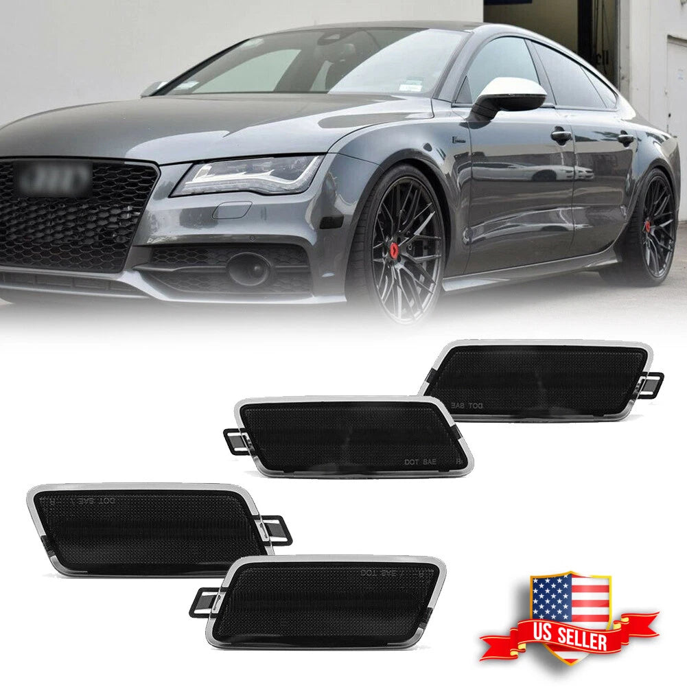 Set of 4 Smoked Side Marker Lights for Audi A7 S7 RS7 (2012–2018)