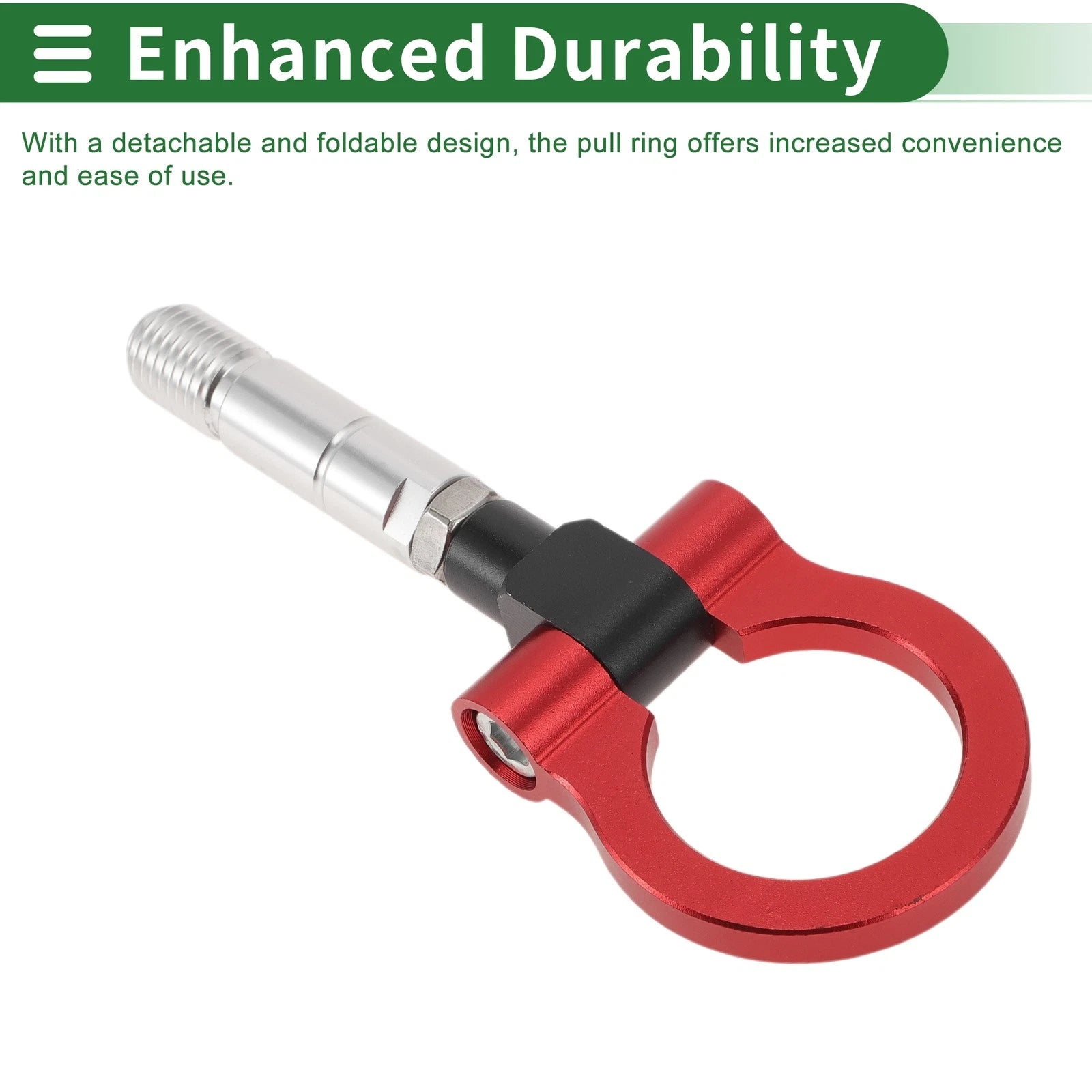 Set of 2 Front Rear Tow Hooks for Mazda RX8 (2003–2008) 19mm Aluminum Alloy Red