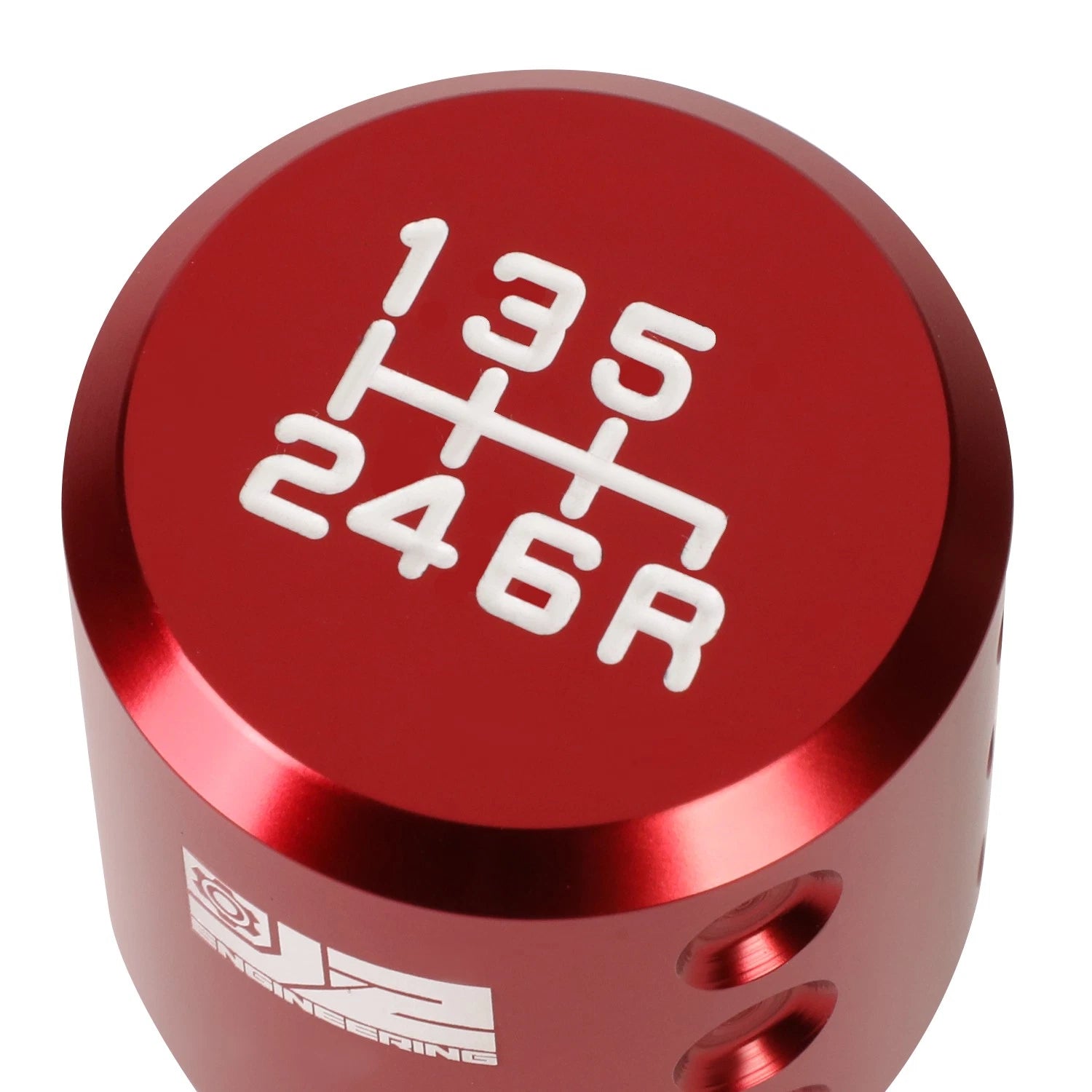 J2 Universal Aluminum Shift Knob Red Goblet Style w/ 3 Thread Adapters