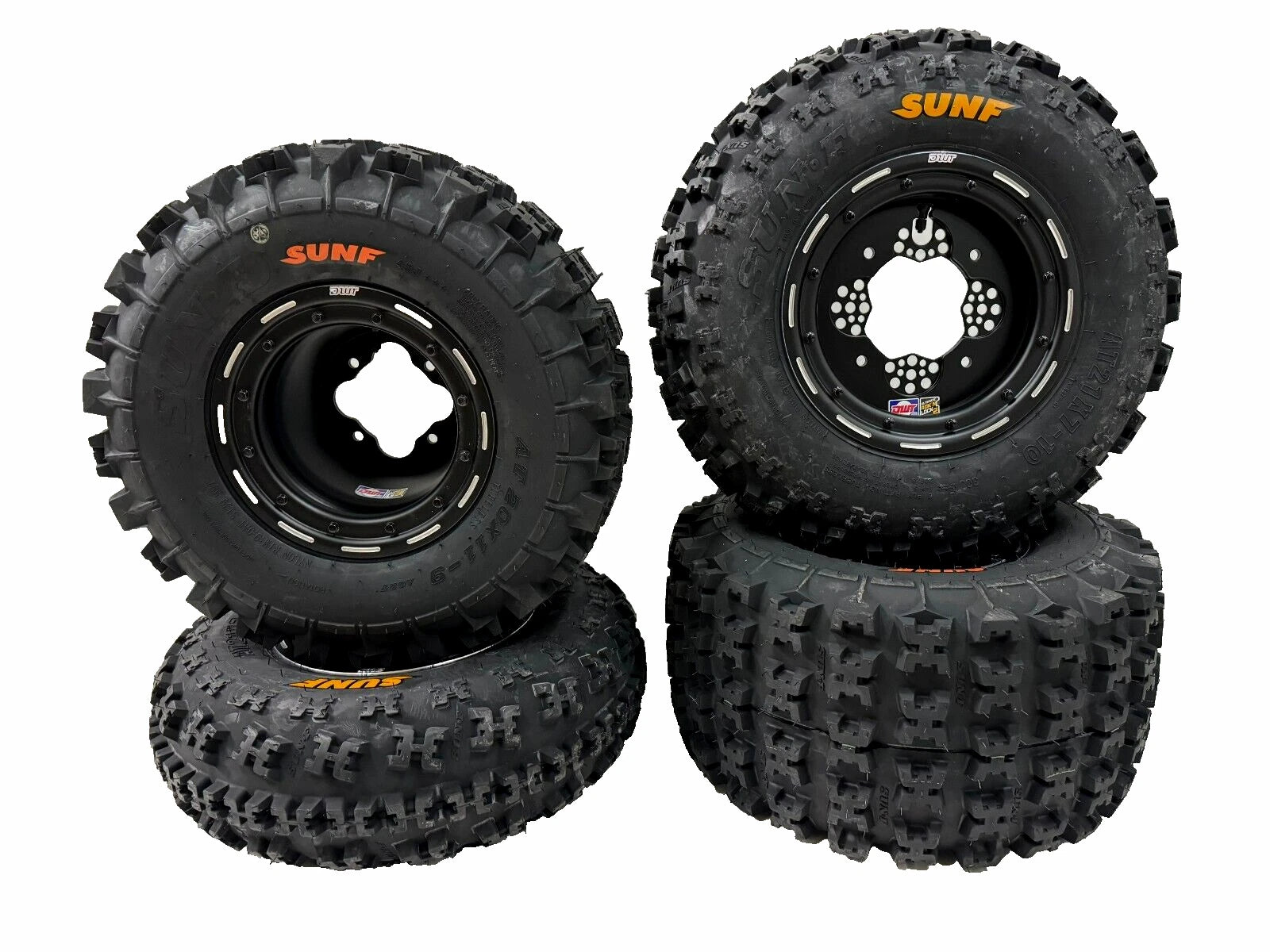 Set of 2 DWT G3 Black Beadlock Wheels & Sunf A027 Tires for Yamaha YFZ450 (2004–2023)