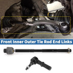 4 x Front Inner Outer Tie Rod End Link Kit for Dodge Ram 1500 (2002-2005)